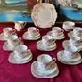 Vintage 33 Piece Royal Albert Crown China Floral Spray Tea Set For 10 Person Setting Made In England Image 4