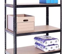 Industrial Shelving Units: 180cm x 90cm x 45cm | Heavy Duty Racking Shelves for Storage - 1 Bay, Black 5 Tier (175KG Per Shelf), 875KG Capacity | For Workshop, Shed, Office (FREE POSTAGE)