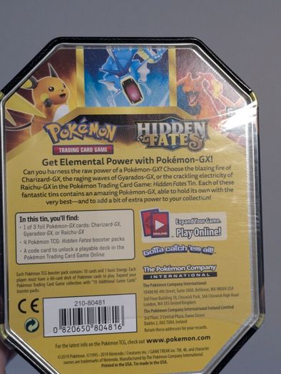 Pokemon Hidden Fates Tins