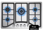 gas hob with 5 burners