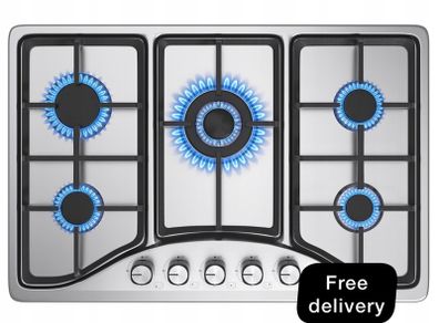 gas hob with 5 burners