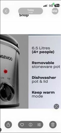 slow cooker Daewoo 6.5 litre