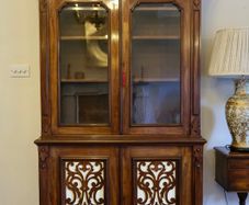 Tall Mahogany Display Cabinet / Bookcase