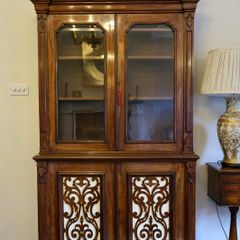 Tall Mahogany Display Cabinet / Bookcase