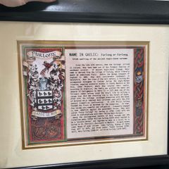 Framed document 'Furlong' surname