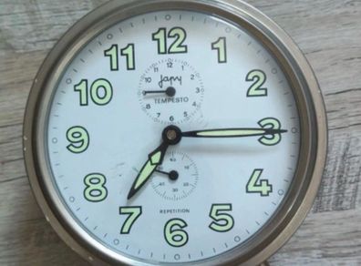Vintage French Japy Tempesto "Repetition" Mechanical Alarm Clock