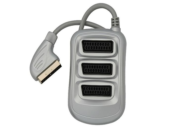 New 3 Way Port SCART Splitter AV Audio Video Euro Digital Adapter #1020