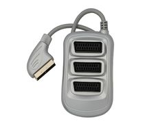 New 3 Way Port SCART Splitter AV Audio Video Euro Digital Adapter #1020