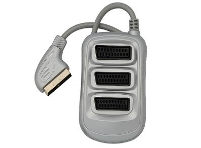 New 3 Way Port SCART Splitter AV Audio Video Euro Digital Adapter #1020
