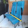 Used Double Passenger Van Seat with Seatbelts Blue Fabric Minibus Bench Image 5