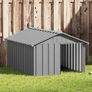 Dog House Grey 116.5x153x81.5 cm Galvanised Steel Image 2