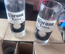 Box of new 2023 corona pint glasses