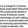 Hummel Mini Plate 1980 "School Girl" Image 7