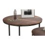 Black Round Coffee Table Set of 2 Side Table for Living Room,Industrial Stacking End Tables,Wood Look Accent Furniture with Metal Frame for Bedroom Decorations Image 3