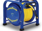 Air Hose Reel Retractable 9.5mm x 30m 20BAR Max SBR Rubber Hose Heavy Duty Portable Quad Pod Industrial Steel Construction