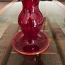 Uber Retro Mid Century Heavy Ruby Red Vase Image 9