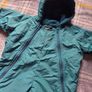Vintage 80's Made In USA Chuck Roast Teal Fleece-Lined Baby Snowsuit/Padded Bunting Image 5