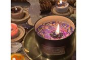 Pentagram Spell Candle Holder - gold or silver