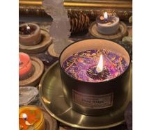 Pentagram Spell Candle Holder - gold or silver