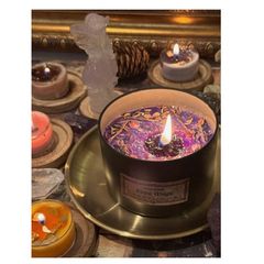 Golden Candle Holder with Wicca Symbol - also great as a jewellery tray or a diplay plate