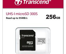 256GB Transcend 300S microSDXC UHS-I U3 V30 A1 CL10 Memory Card with SD Adapter 95MB/sec