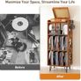 Record Player Stand, 4-Tier Vinyl Record Storage Cabinet Holds up to 300+ Albums Image 5