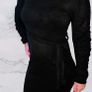 Red / Black Dress with a Belt Image 5