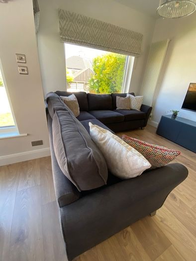 L shaped sofa.