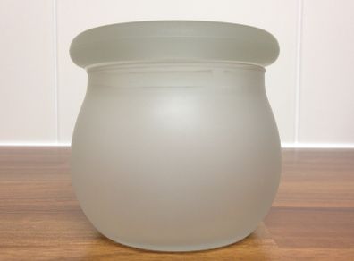 Frosted glass jar with airtight lid (tea-light candle holder)