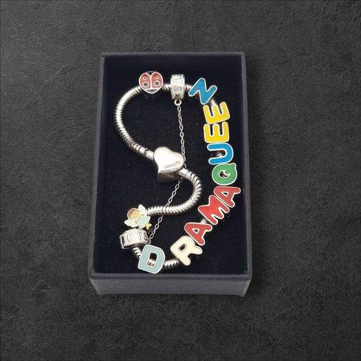 Heavy Vintage Y2K Sterling Silver Charm Bracelet