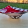 Murano Glass Red and Zebra Striped Conch Shell Bowl Image 3