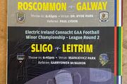 2024 Galway v Roscommon / Sligo v Leitrim - Connacht GAA Minor Football Rd 2 Programme