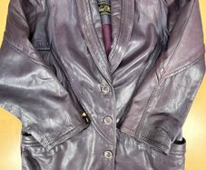 Vintage Italian Vera Pelle Leather Jacket Womens Small - Burgundy -Shoulder Pads