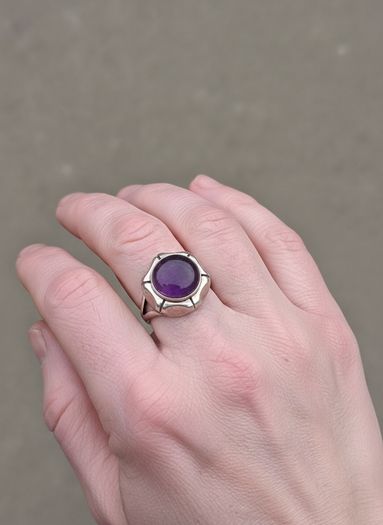 Vintage Amethyst Sterling Silver Ring(7.2g)