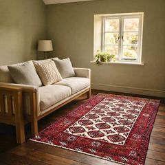 Beautiful Afghan Bokhara Hand Knotted Rug Carpet