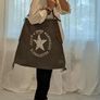 Vintage Canvas Tote Bag Grey - BRAND NEW Image 3