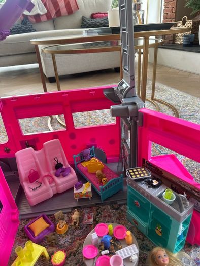 Barbie Campervan/Slide/Pool/Dolls/Accessories