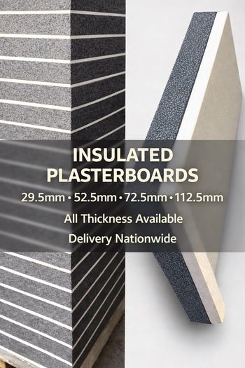 Insulated Plasterboard 29mm 52mm 72mm 112mm Internal Wall Insulation Warmboard
