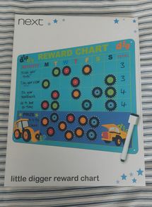 A Cool NEXT Brand Little Digger Reward Chart, Reusable Chart with Wipe Clean Pen and 28 Reward Magnets - BNIB - We Never Got Around to Using it!!