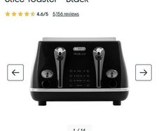 DeLonghi Micalite 4-Slice Toaster - Black