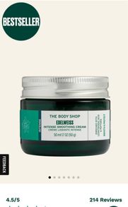 the body shop edelweiss smoothing day cream new unopened genuine