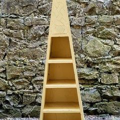 Antique wooden obelisk shelves