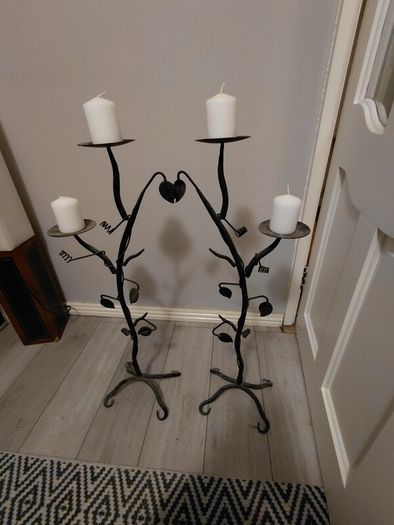 wrought iron candle holders