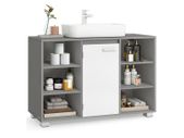 Bathroom Washbasin Cabinet with Adjustable Shelves Dove Grey or White Under Sink Storage Unit