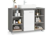 Bathroom Washbasin Cabinet with Adjustable Shelves Dove Grey or White Under Sink Storage Unit