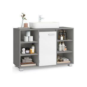 Bathroom Washbasin Cabinet with Adjustable Shelves Dove Grey or White Under Sink Storage Unit