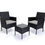 3-Piece Rattan Garden Set with Table & Armchairs Image 2