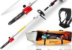 BU-KO 52cc Long Reach Petrol Hedge Trimmer and Pruner Saw with 75cm Extension Pole and Toolbag for Convenient Storage, Ultimate Garden Tool for Precision Cutting, Trim Hedges and Prune with Ease