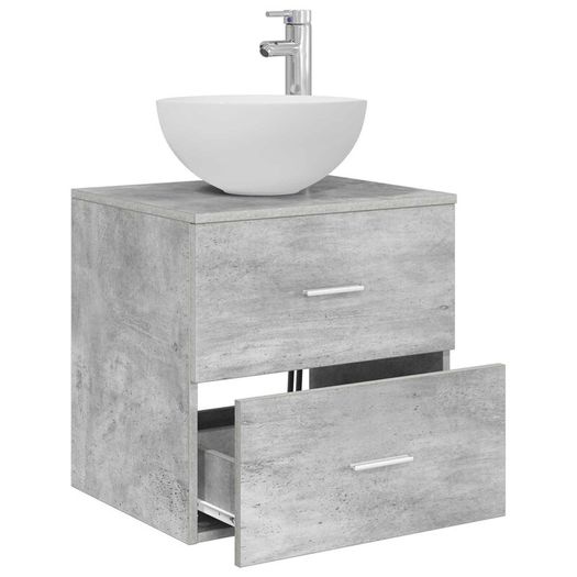 Wall-Mounted Sink Vanity Set With 2 Drawers