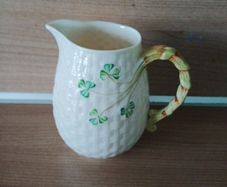 Vintage Belleek  Shamrock Jug 11m High